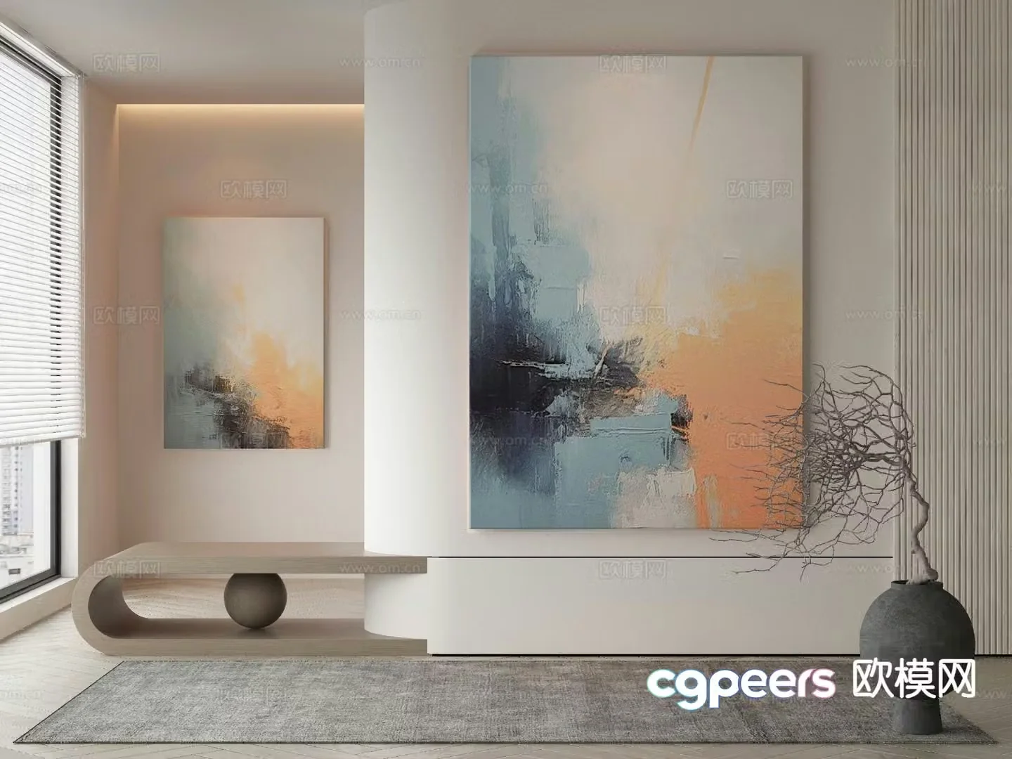 Modern art painting decorative painting 3d model