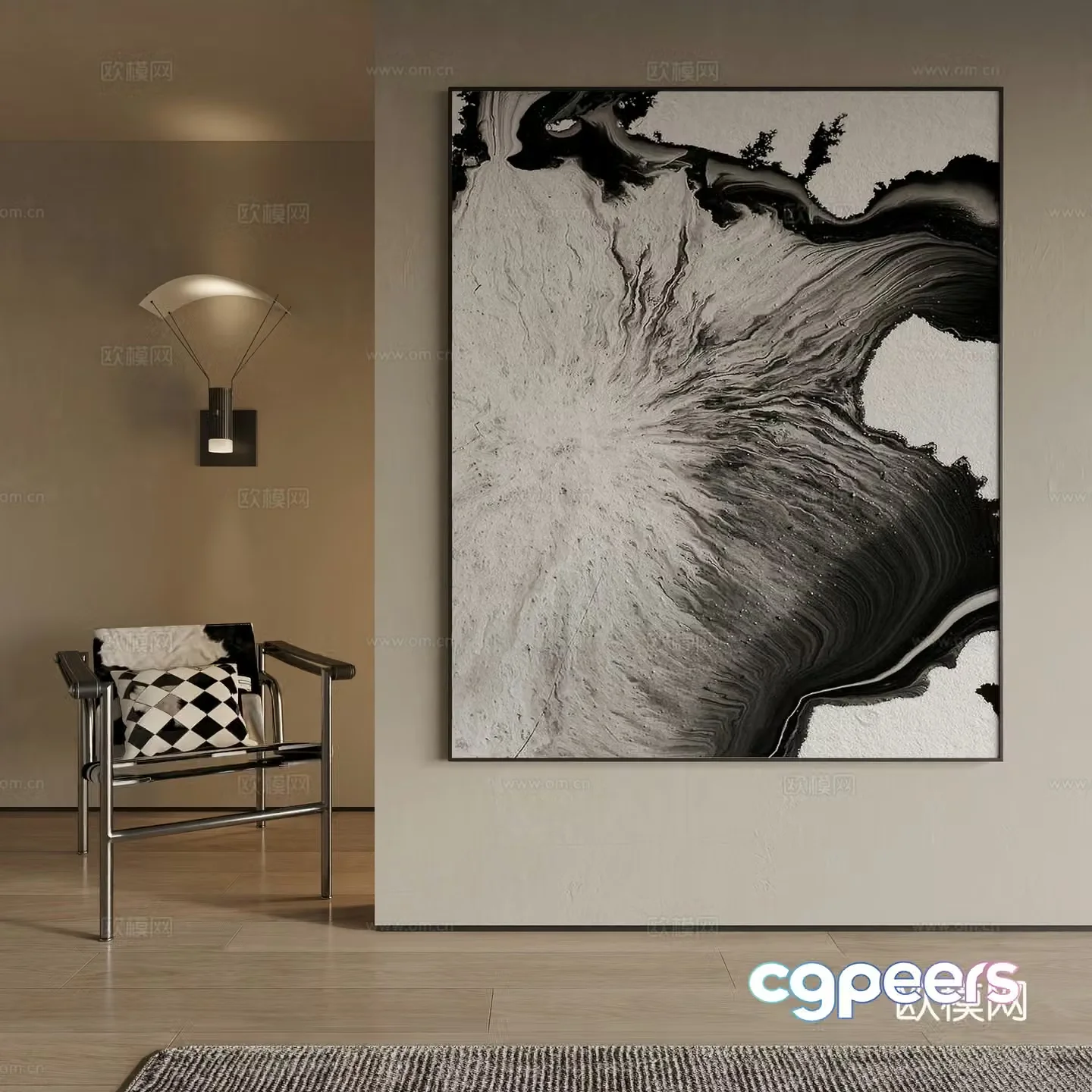Modern decorative painting 3d model