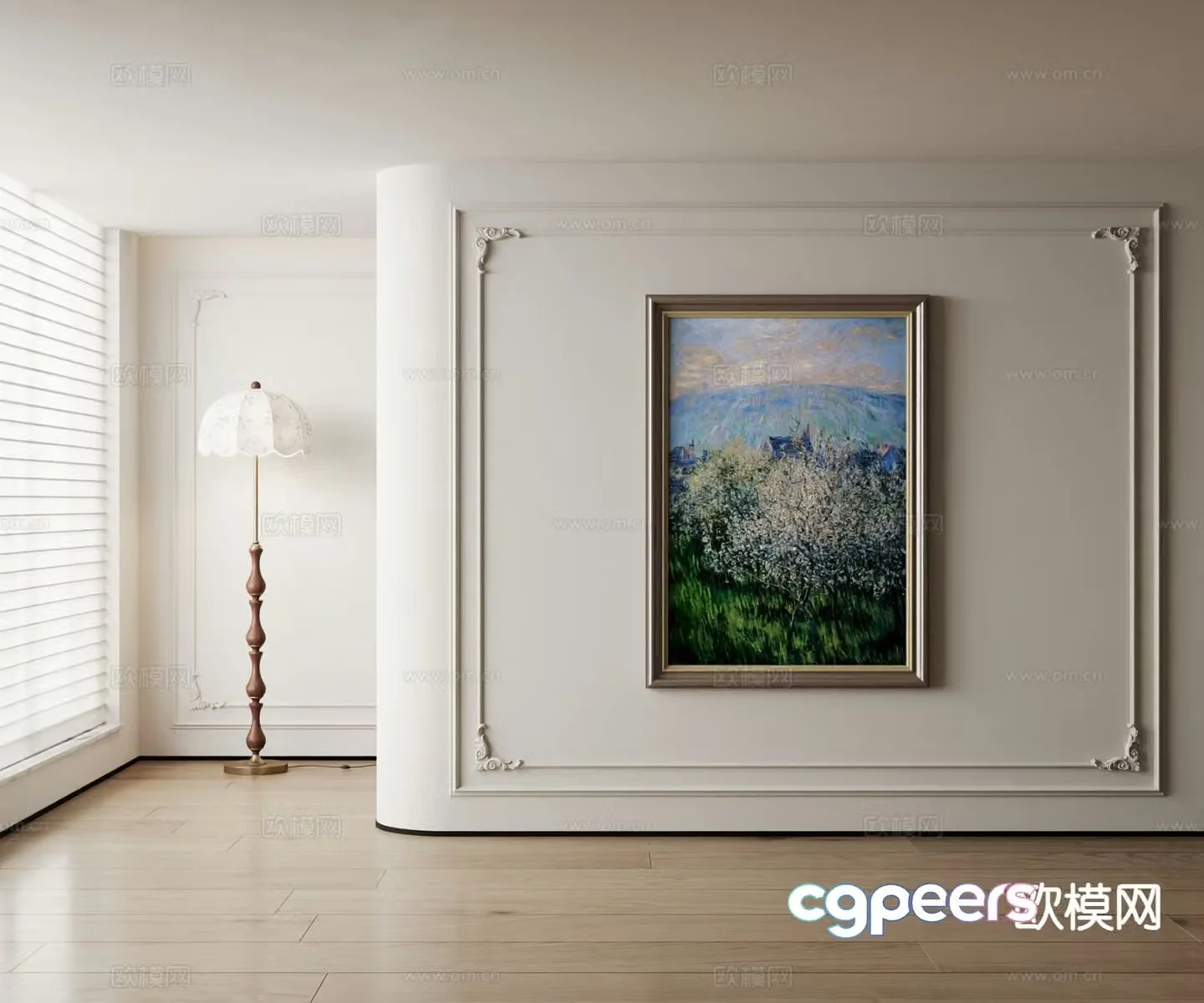 American decorative painting landscape oil painting 3d model