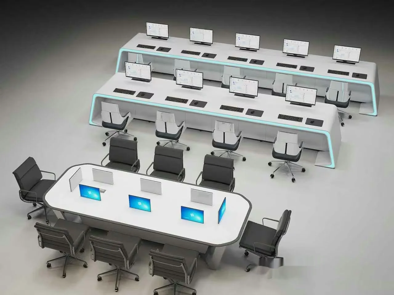 Modern Computer Workstations 3D Model – 18408 – VRAY Render