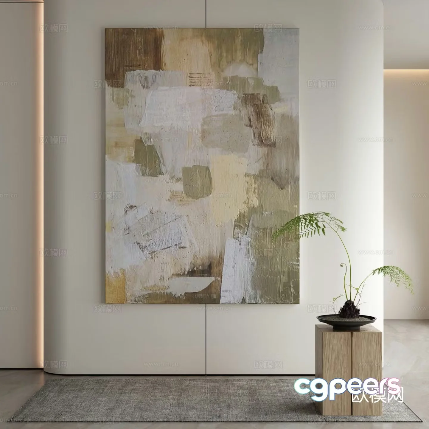 Modern decorative painting abstract painting oil painting 3d model
