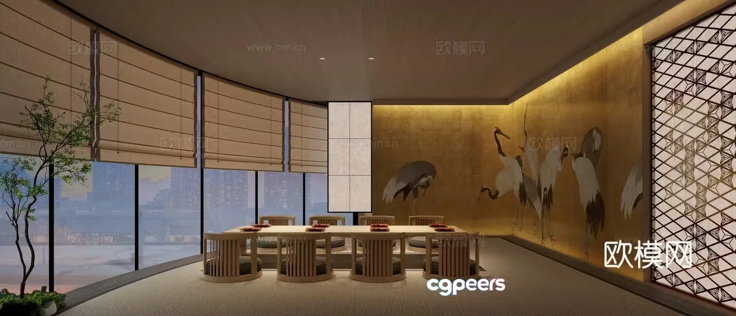 Japanese restaurant private room 3D model