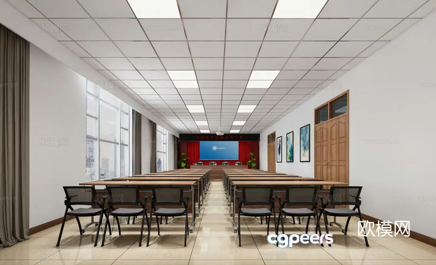 Modern conference room Small conference room Conference table and chair 3d model