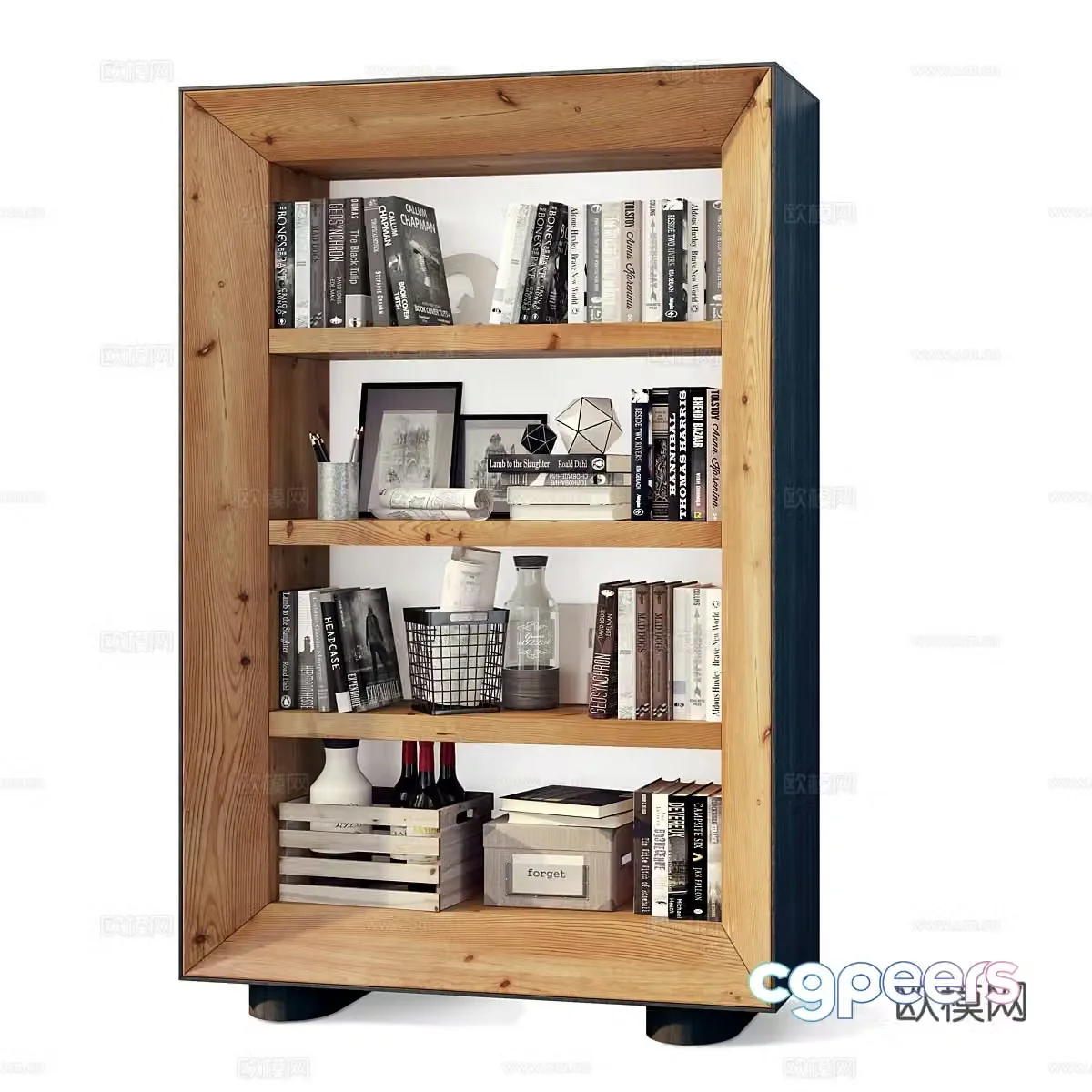 Modern Italian finished bookcase short bookcase 3d model
