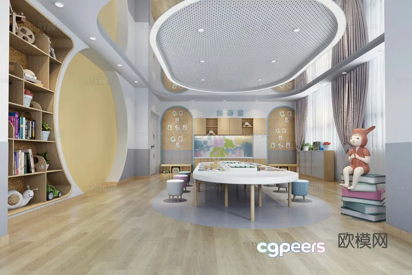 Kindergarten painting classroom art classroom 3d model
