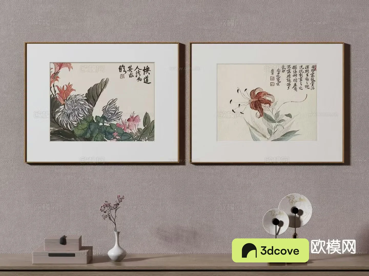 New Chinese style flower painting decorative painting