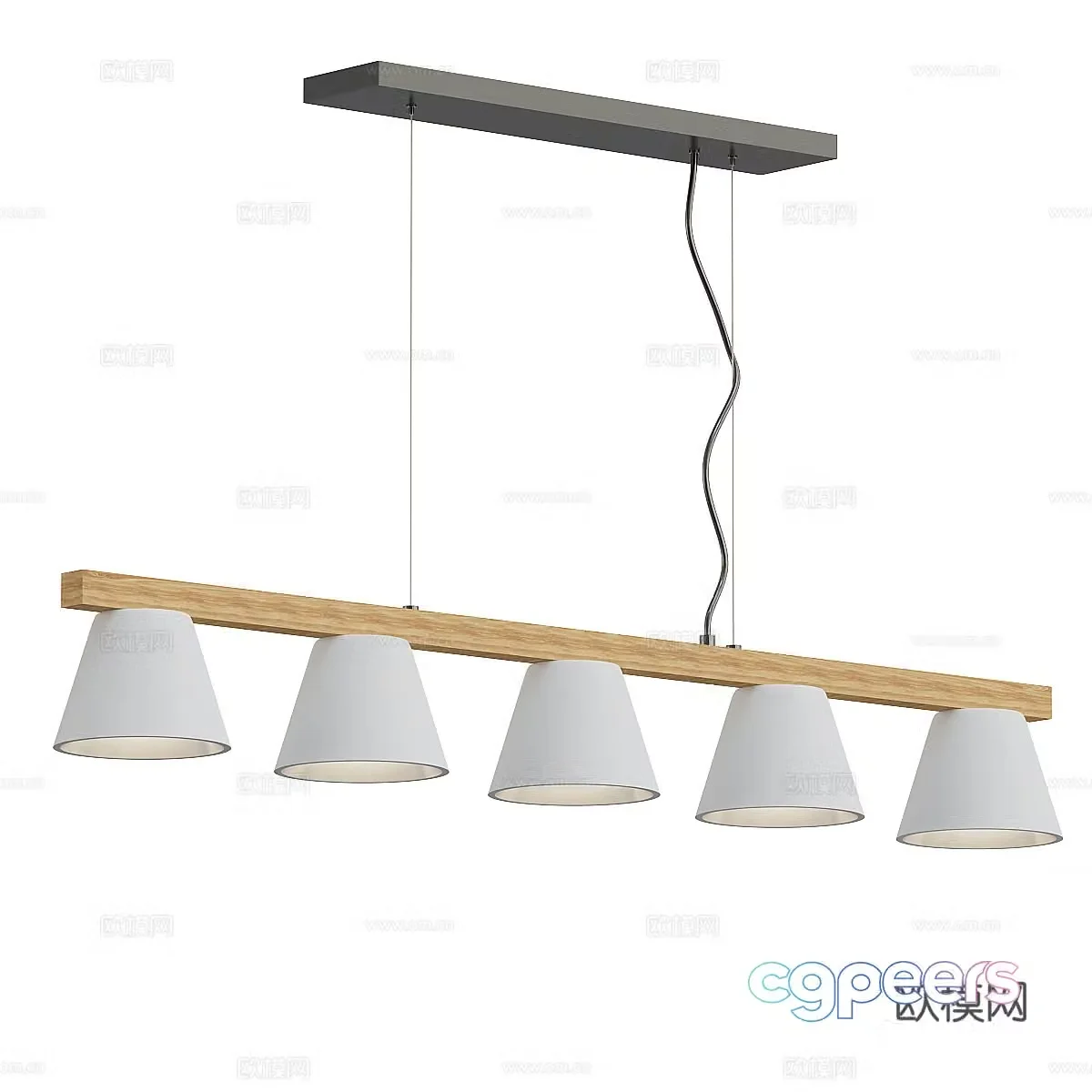 Modern Nordic Restaurant Chandelier 3d Model