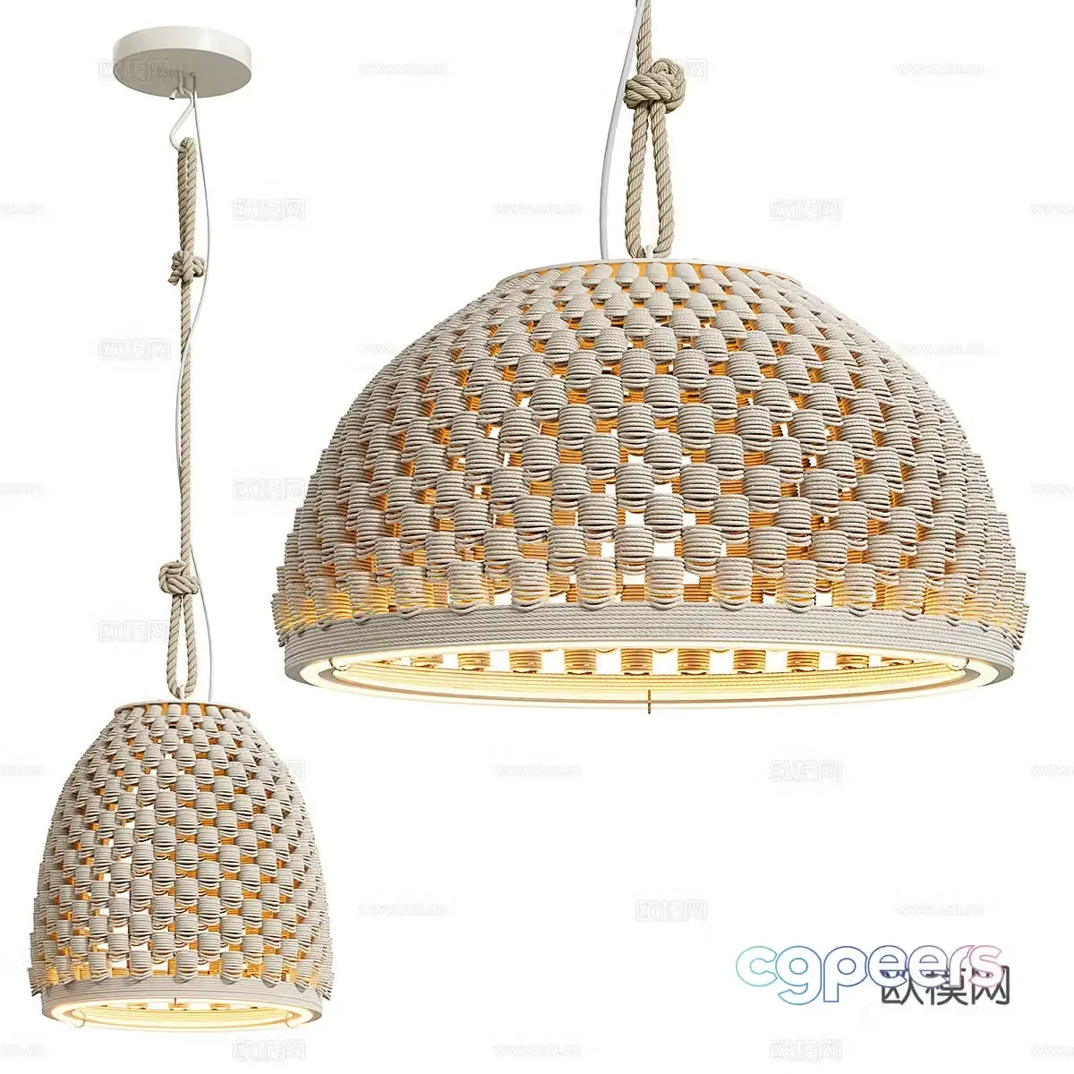 wabi-sabi woven chandelier 3d model
