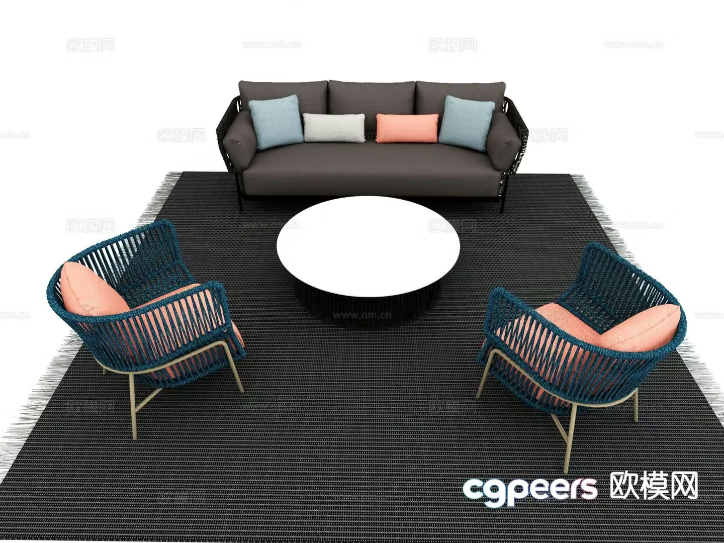 Modern outdoor sofa patio sofa 3d model