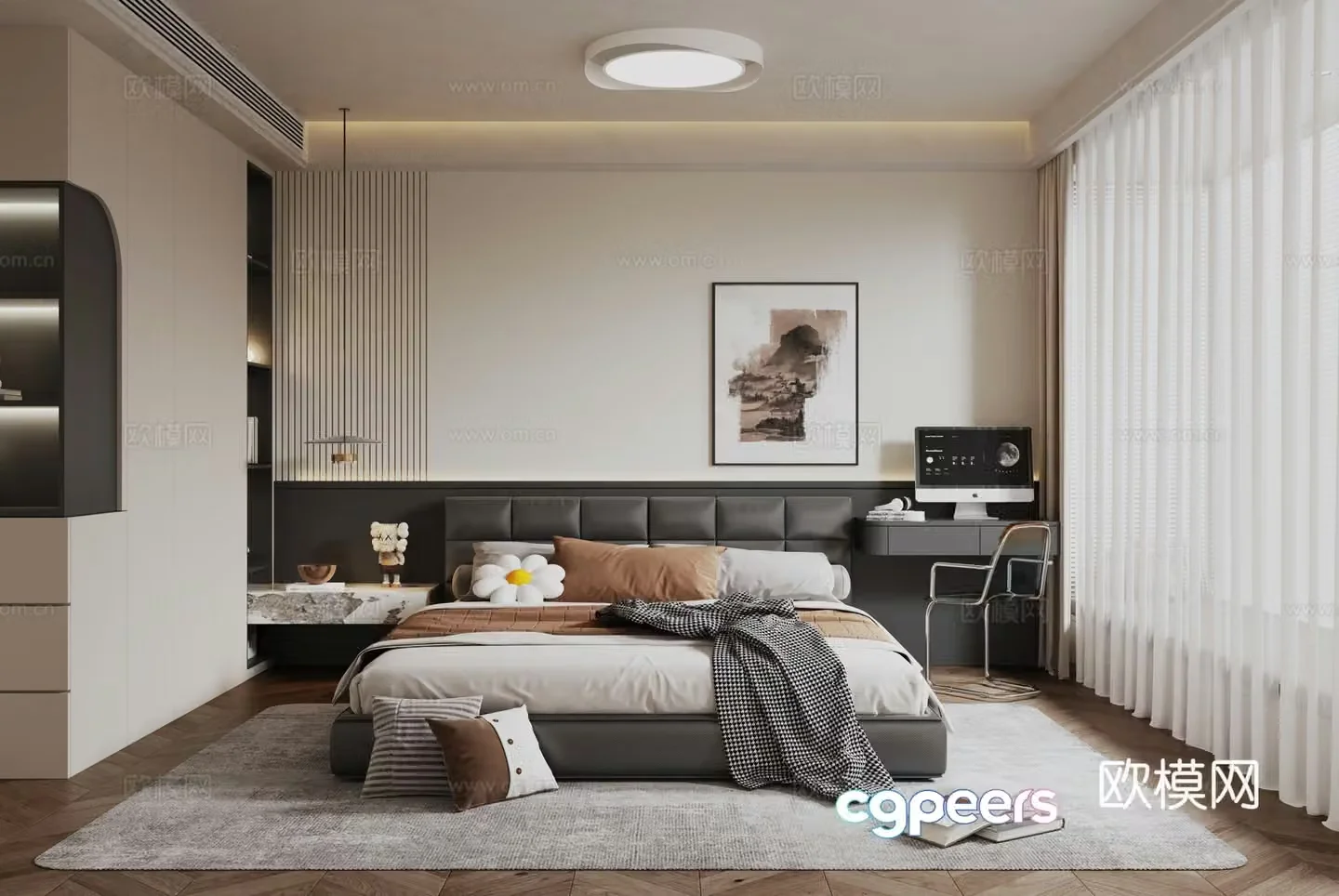Modern Italian style bedroom 3d model