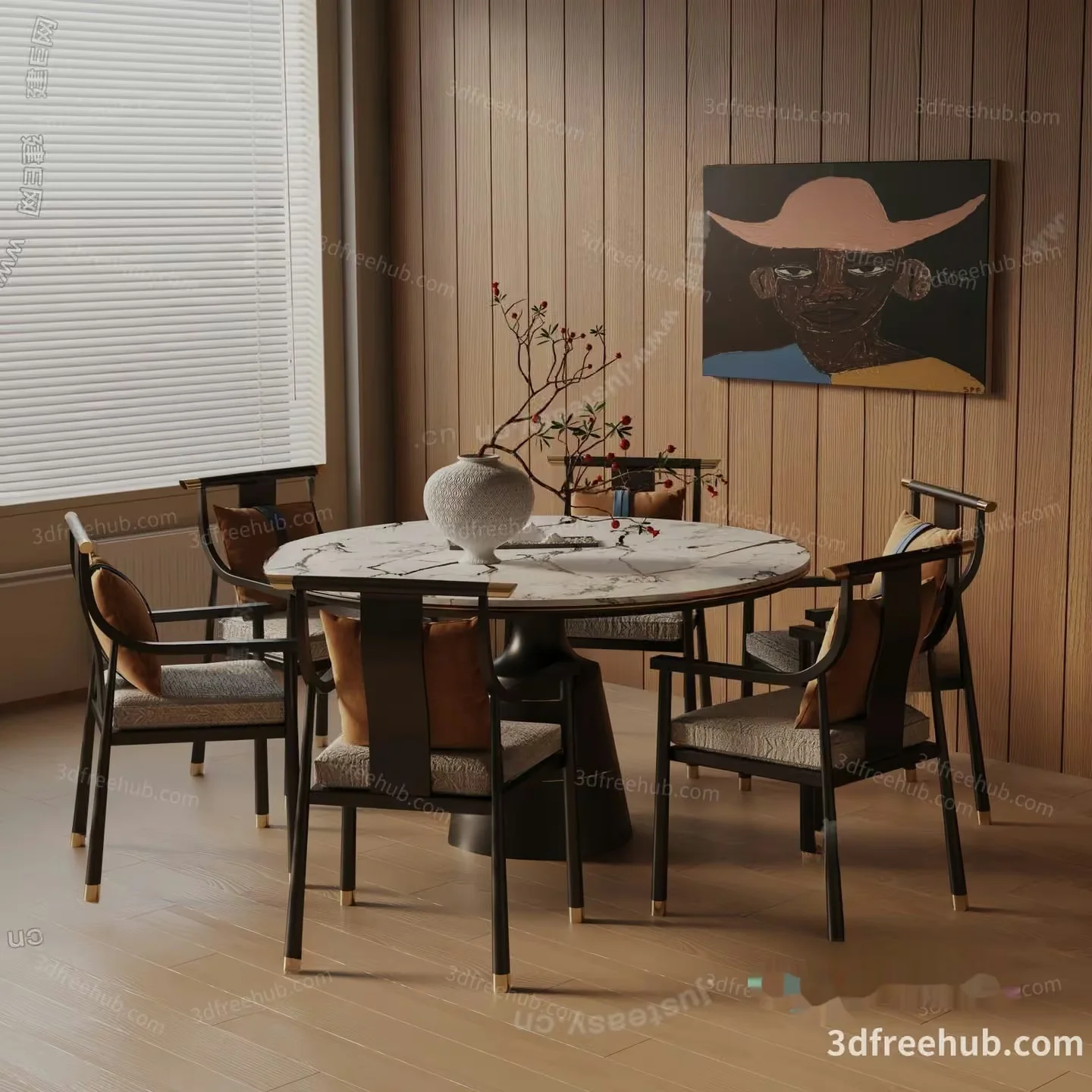 Cozy Dining Room 3D Model – 21863 – VRAY Render