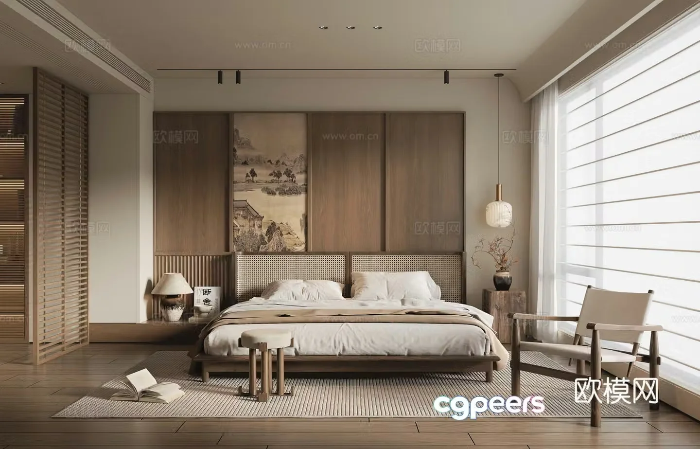 New Chinese style bedroom master bedroom 3d model