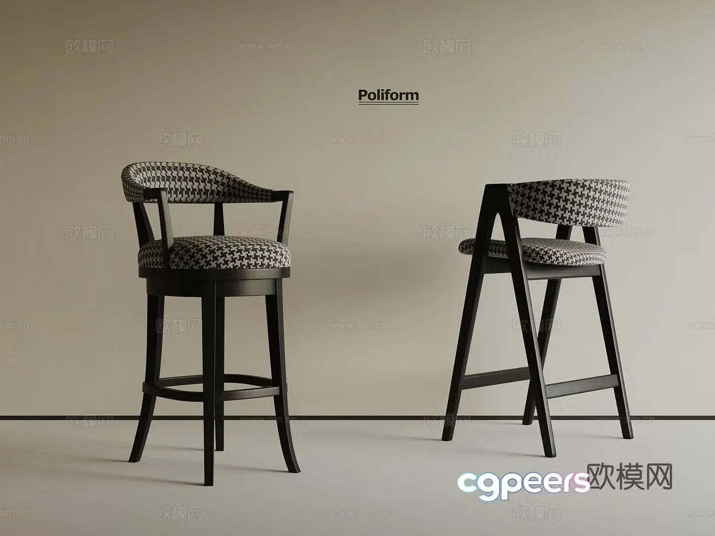 Modern bar stool bar chair 3d model