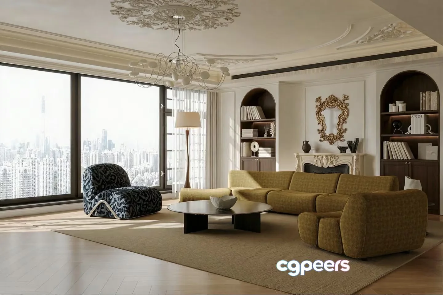 Modern Living Room 3D Model – 8215 – CORONA Render