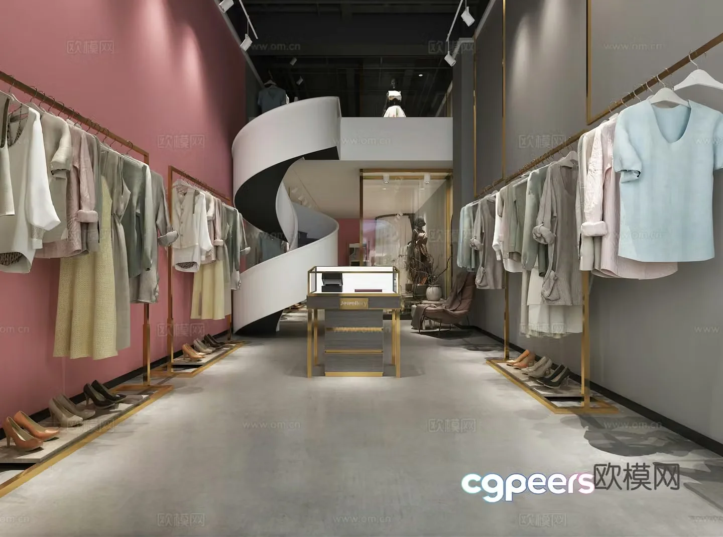 Modern clothing store women’s clothing store 3d model