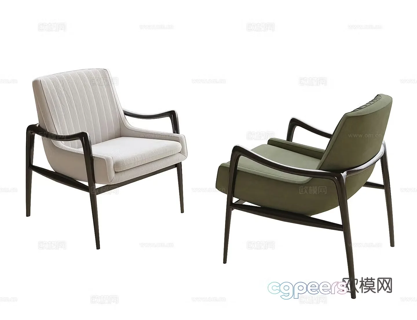 New Chinese style leisure chair book chair 3d model