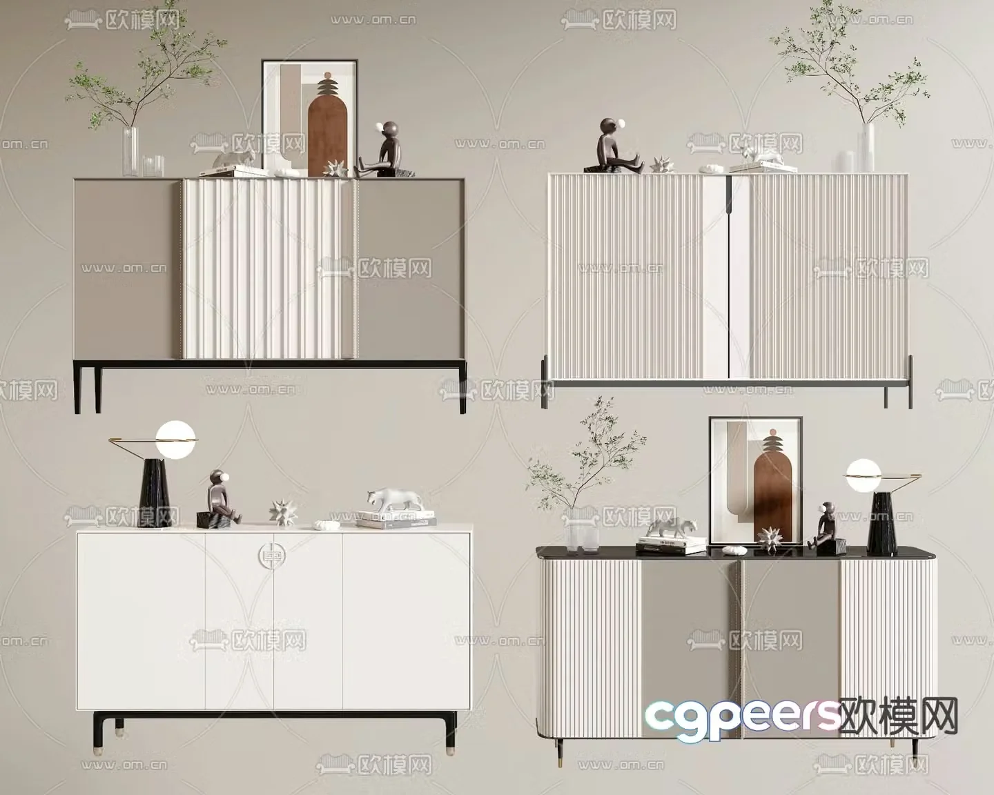 Entrance cabinet side cabinet 3d model