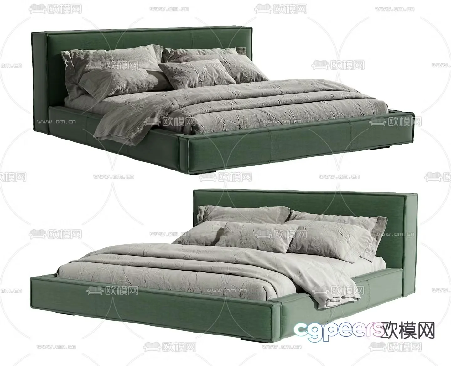 Modern double bed 3d model