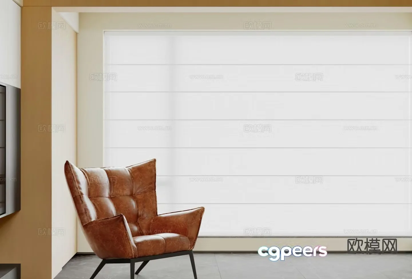 Modern curtains Venetian blinds 3d model