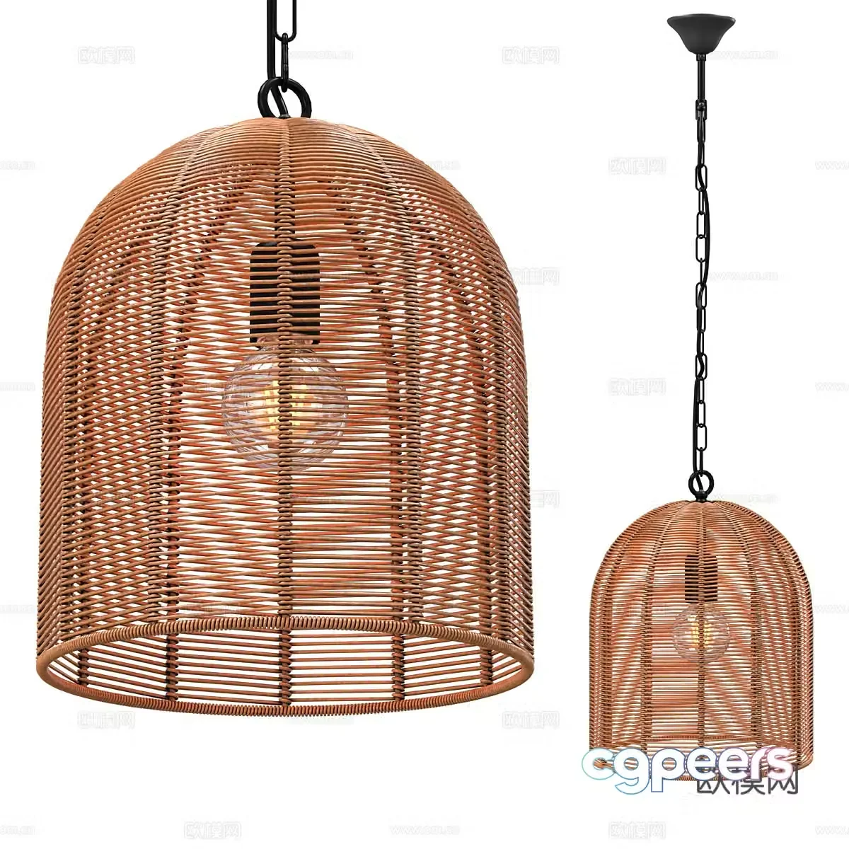 New Chinese style wasabi decorative chandelier 3D model