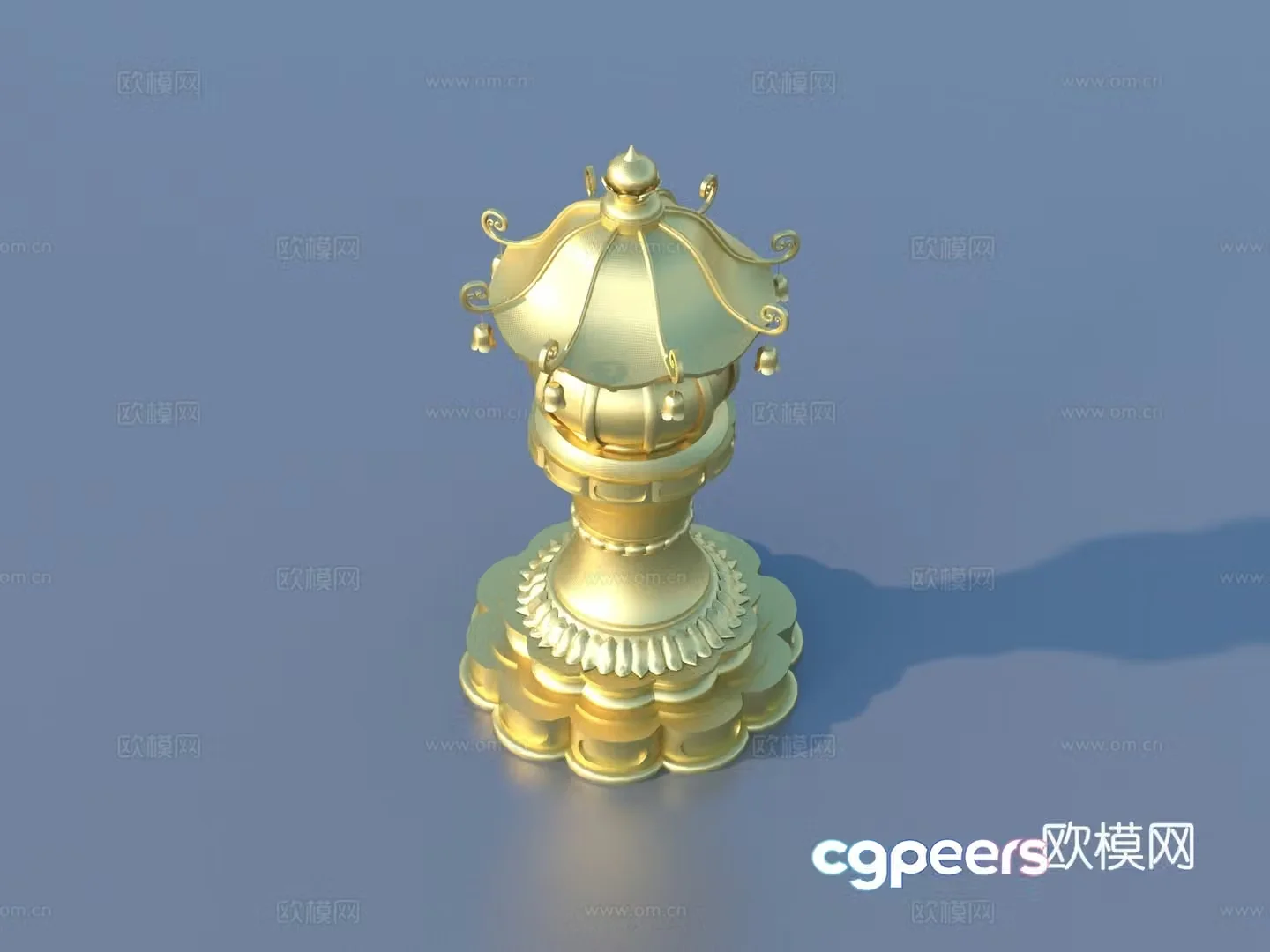 tripod golden tripod antique cultural relics artwork 3d model