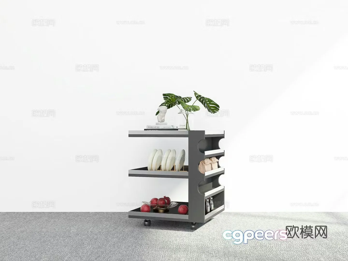 Modern mobile cart 3d model