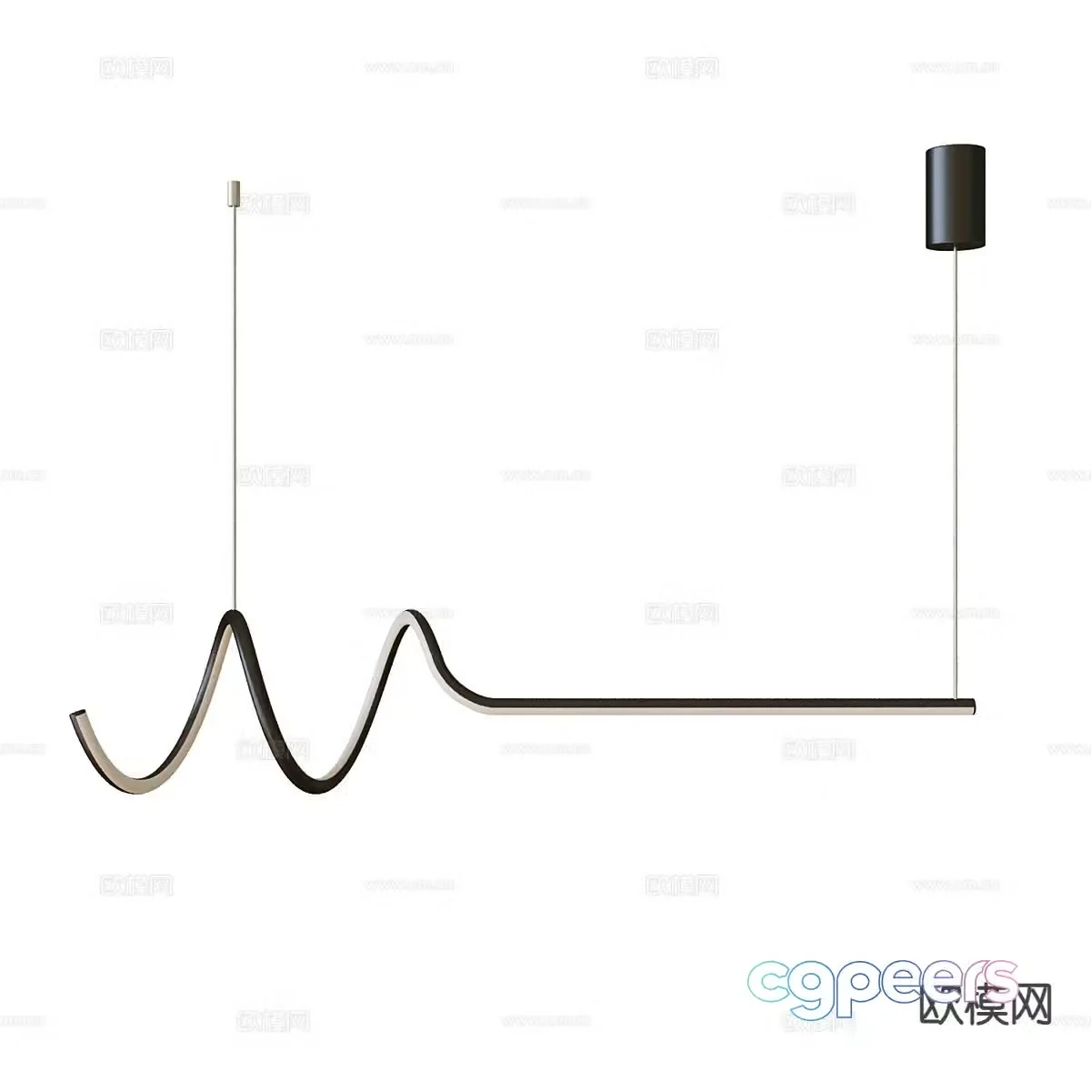 3D model of straight chandelier