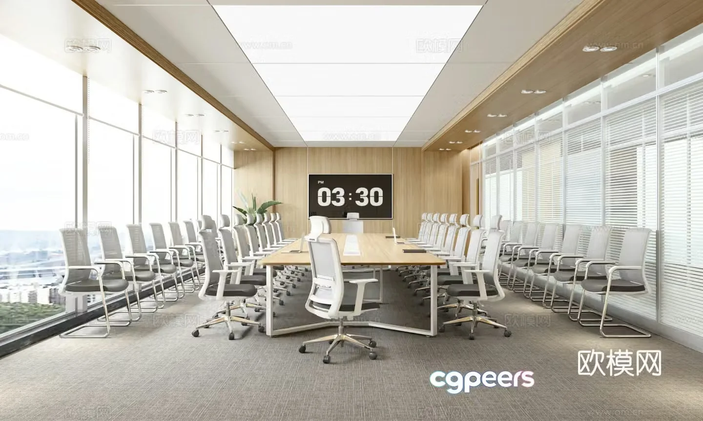 Modern conference room training room 3d model