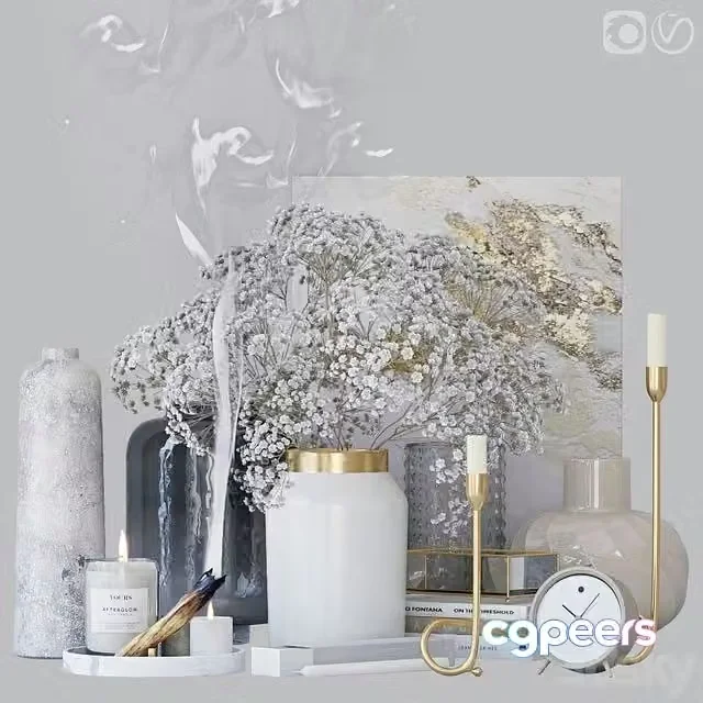 3ds Max Free – Decorative set 24 with gypsophila