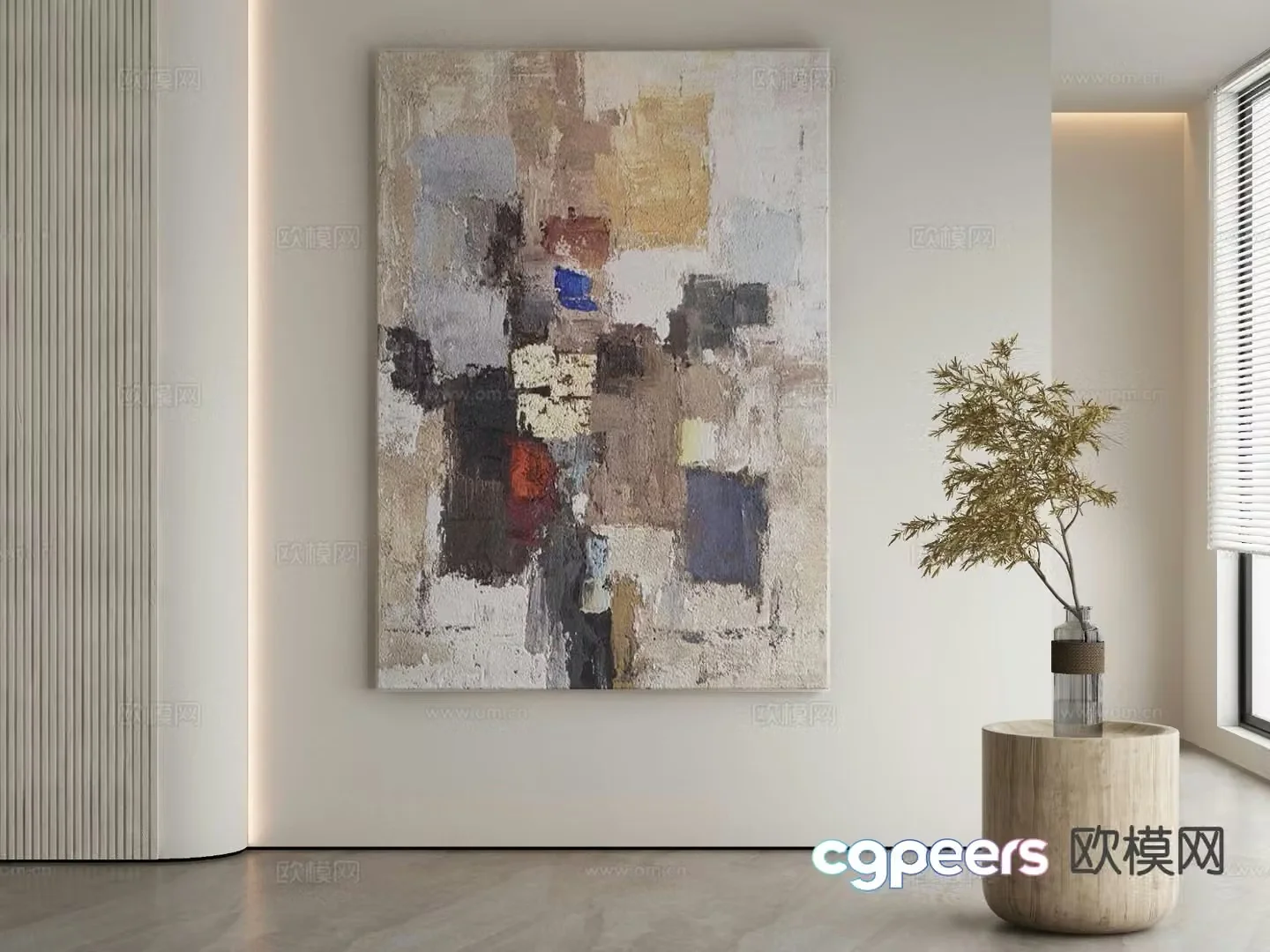 Modern decorative painting oil painting texture painting 3d model