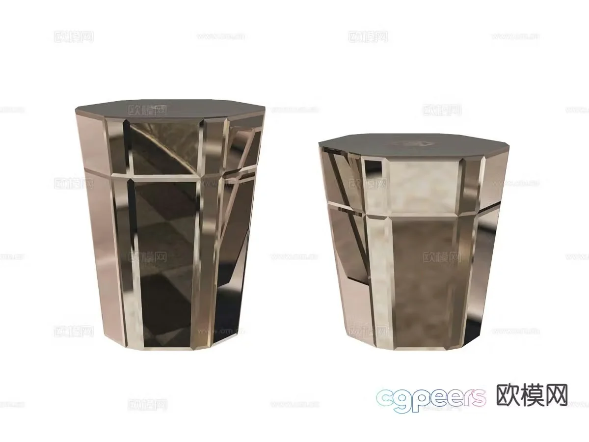 roberto cavalli-Dorian- Light luxury bedside table 3D model