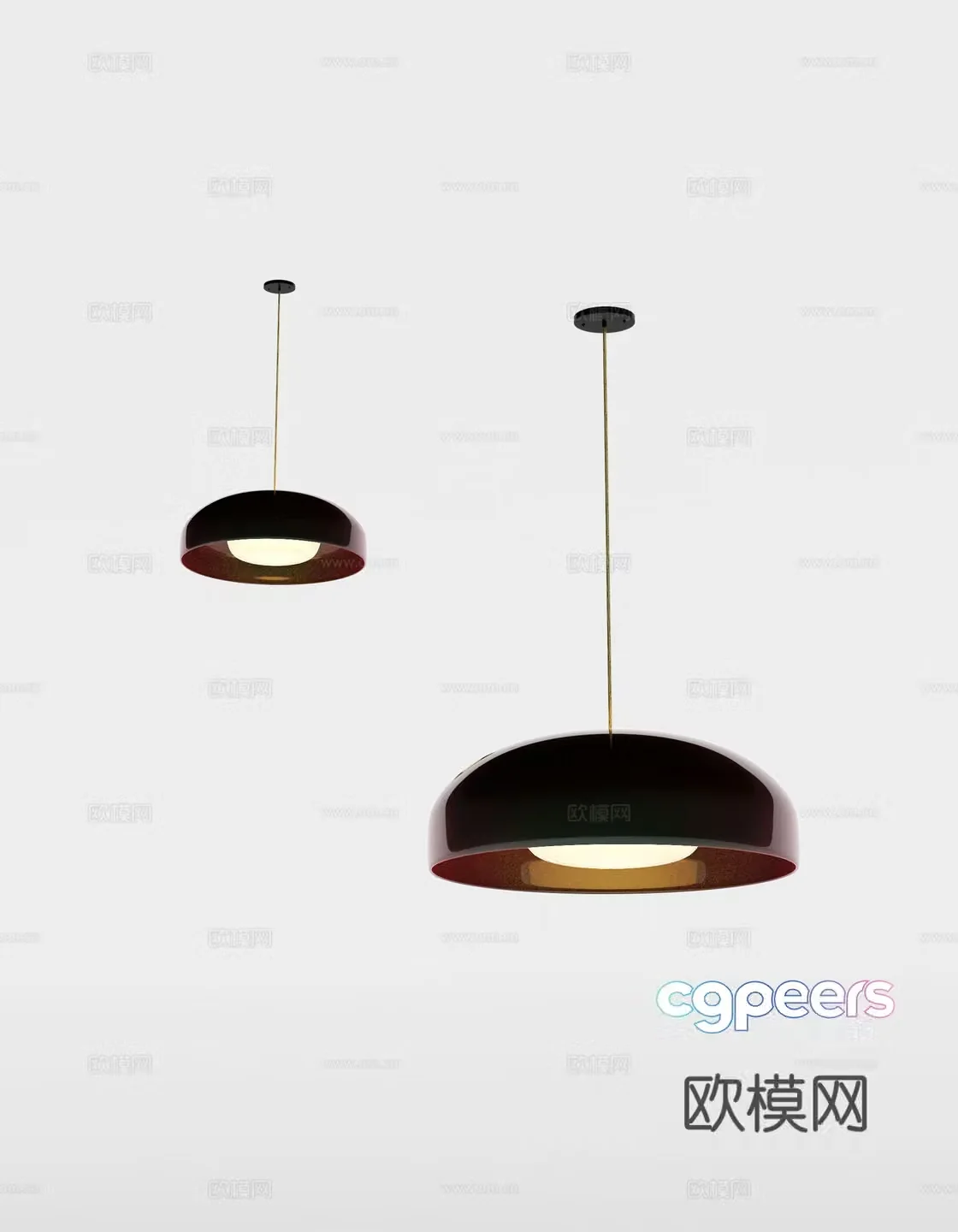 Modern glass chandelier 3d model