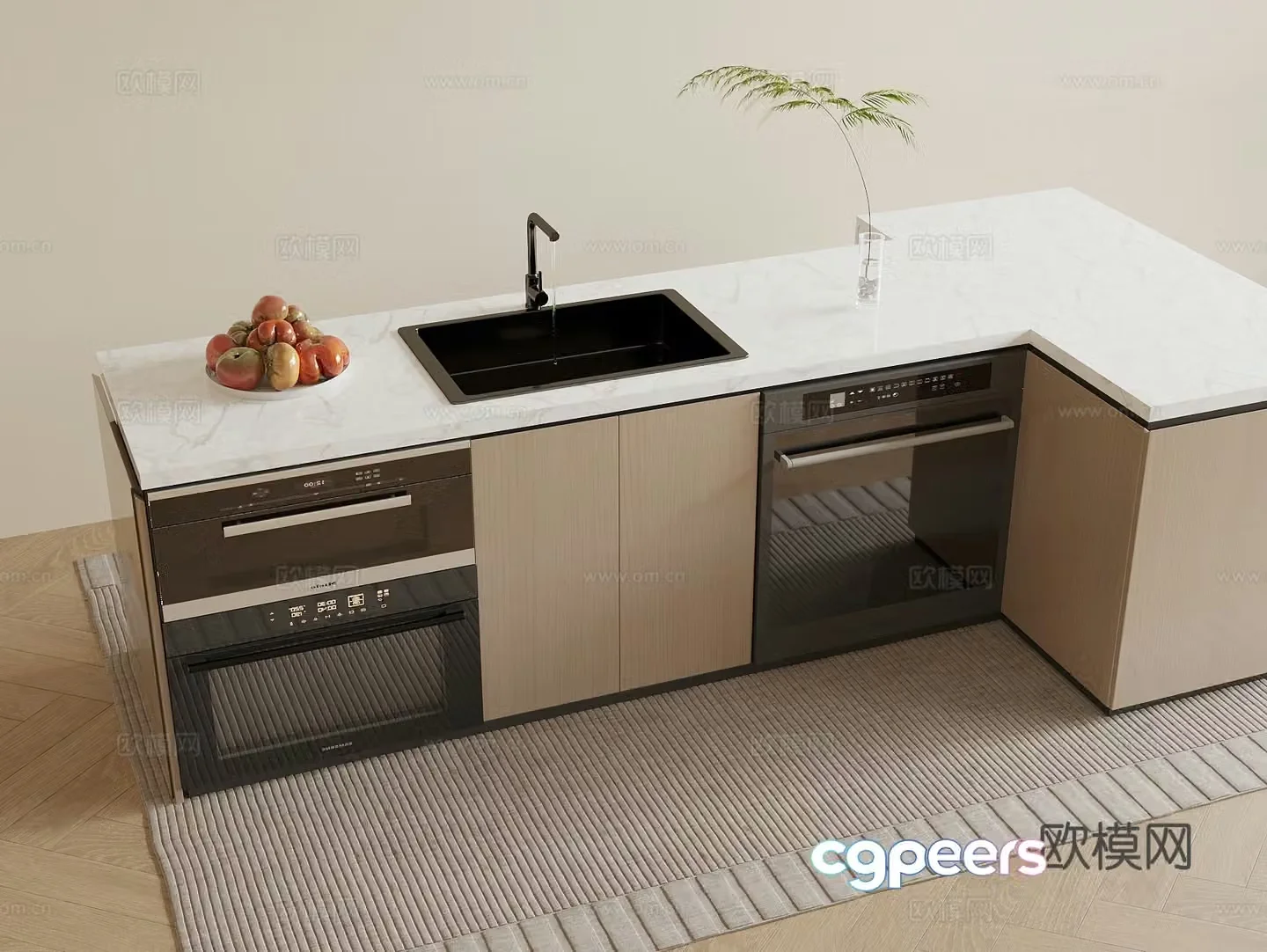 Dishwasher Disinfection Cabinet Sink 3D Model