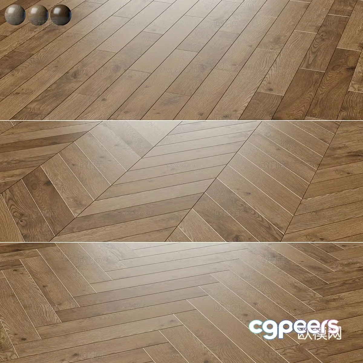 New Chinese wooden floor material 3D model
