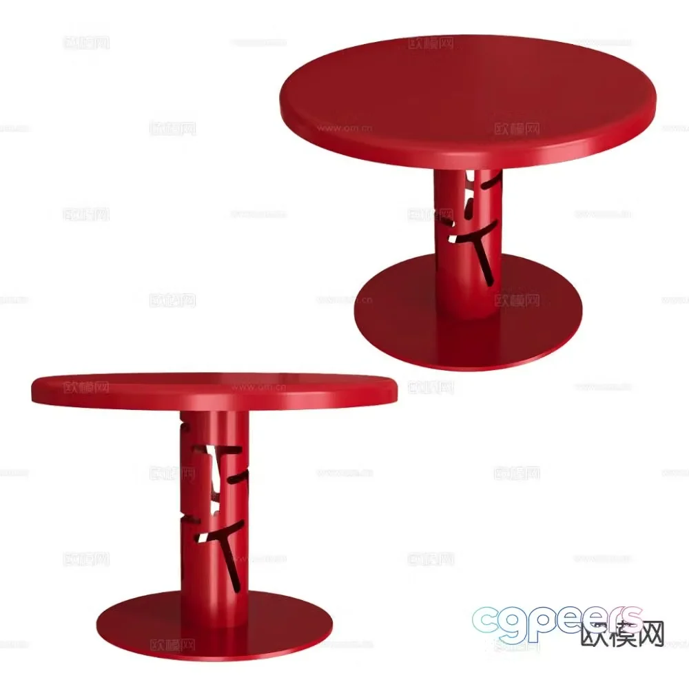 Castil round table side table angle table 3d model