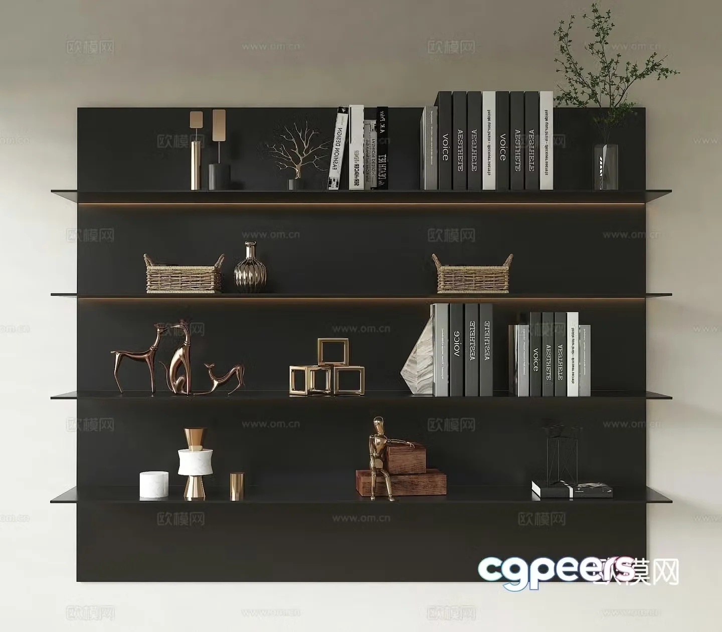 Modern minimalist stainless steel storage rack Stainless steel rack book Metal fixed storage rack Decorative 3D model