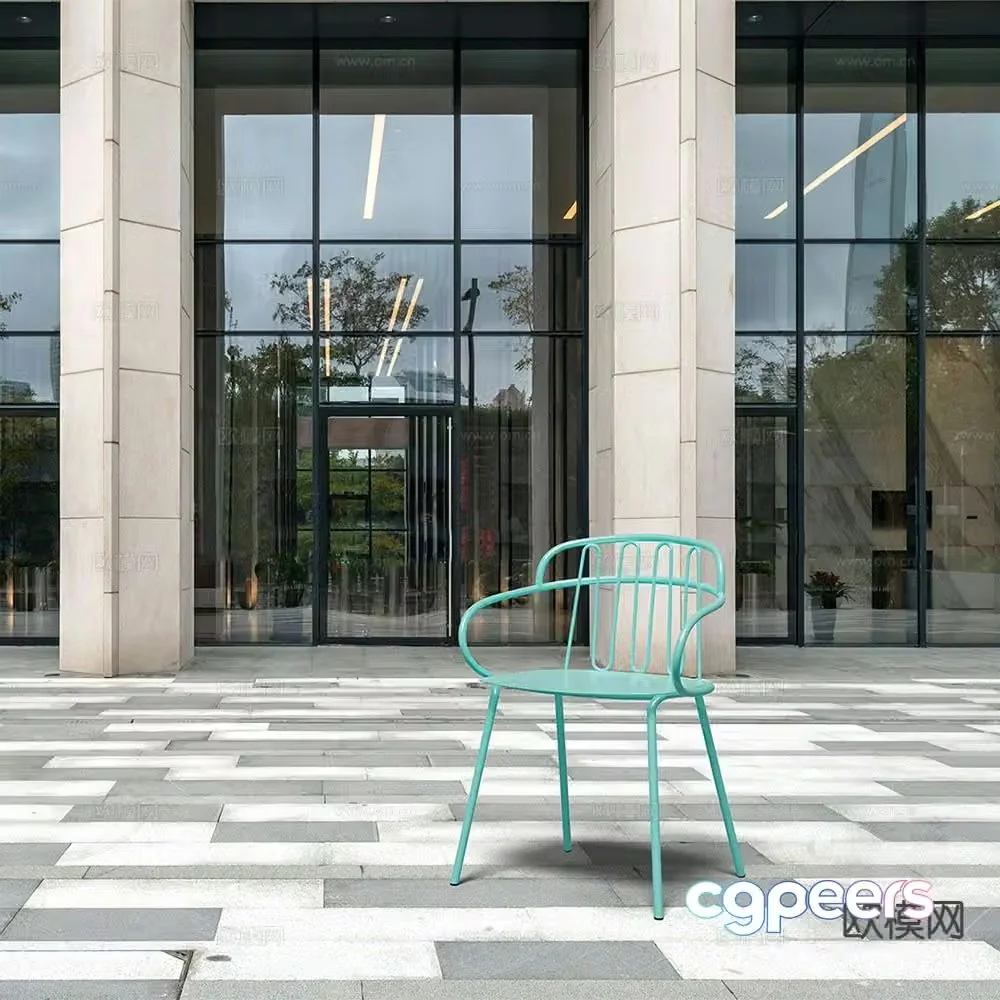 Castil modern iron dining chair iron chair outdoor chair 3d model