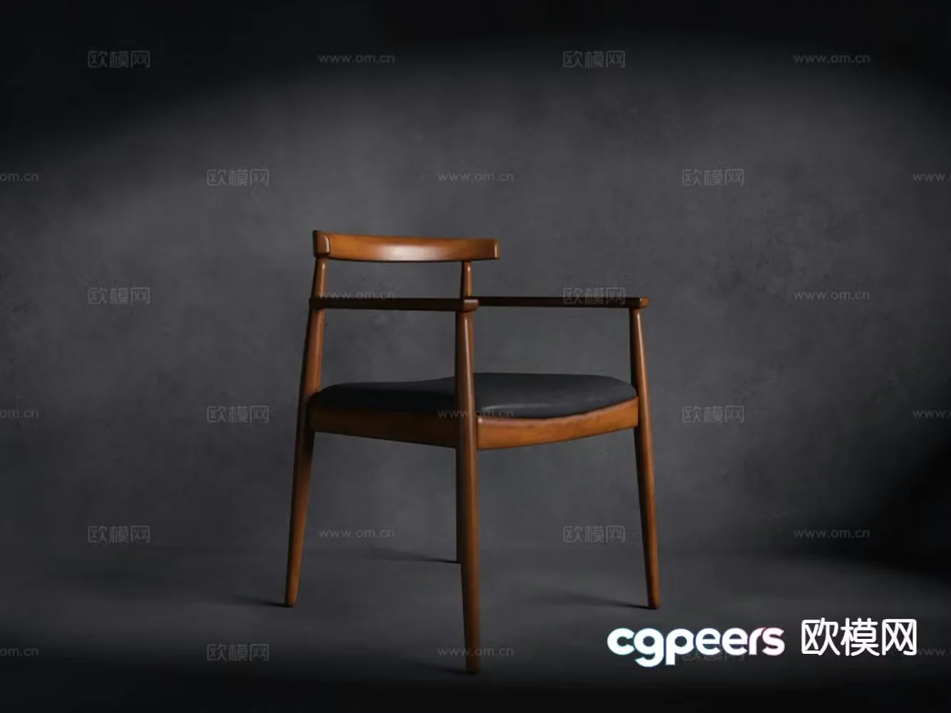 New Chinese style single chair solid wood chair tea chair leisure chair 3d model