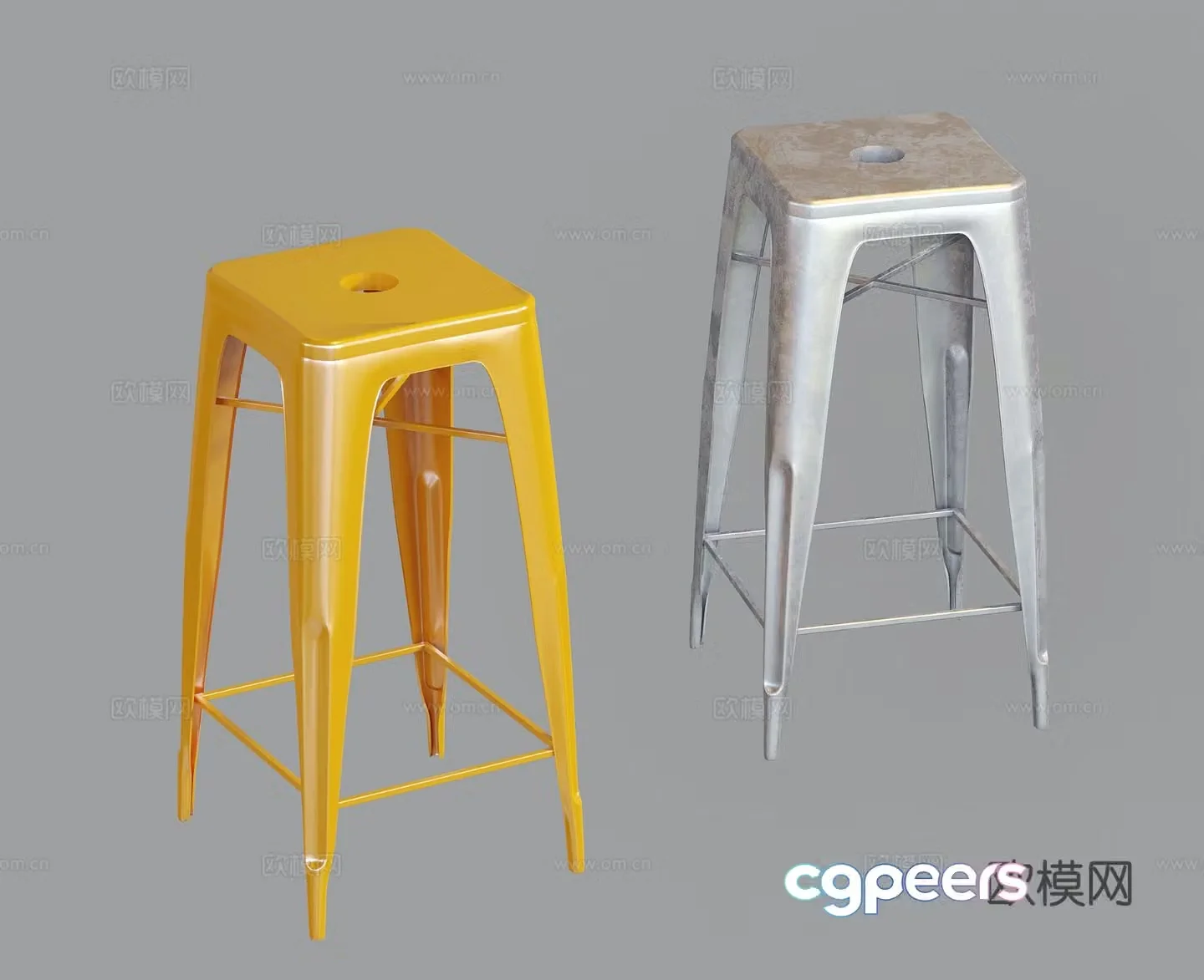 modern bar stool high stool stool 3d model