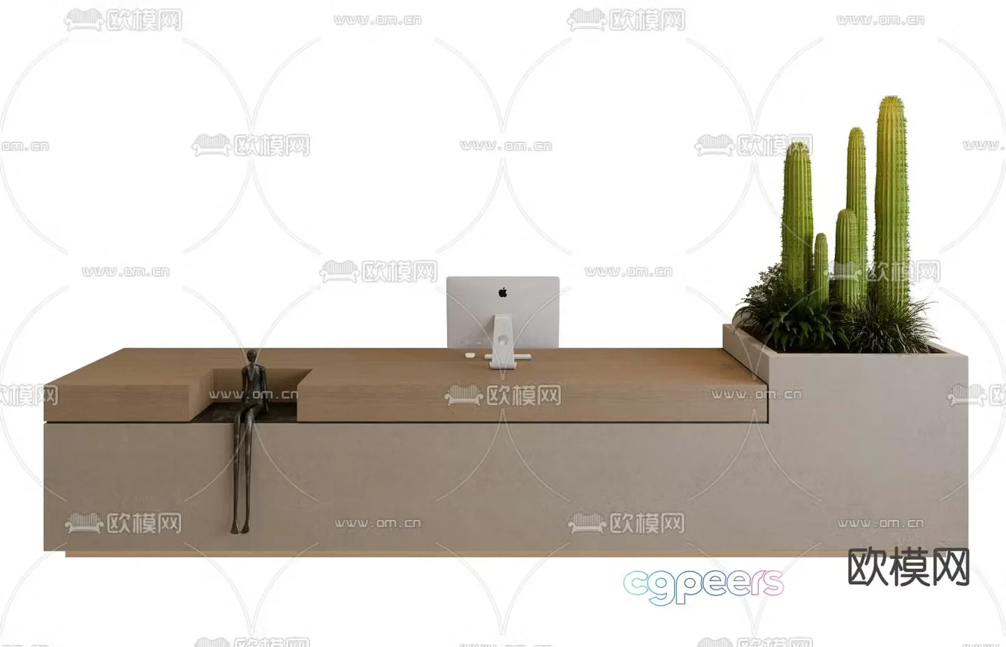 Front desk reception desk service desk 3d model