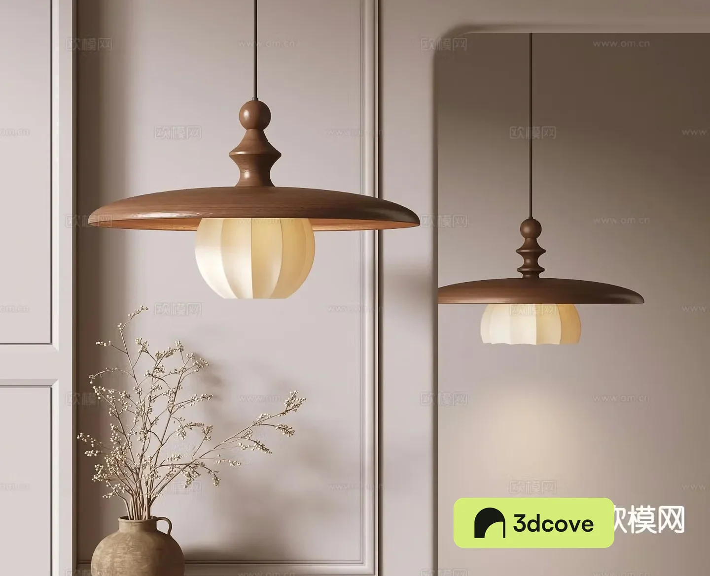 Medieval style solid wood chandelier