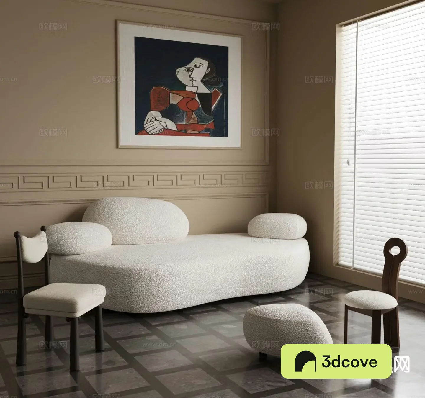 Medieval style modular sofa