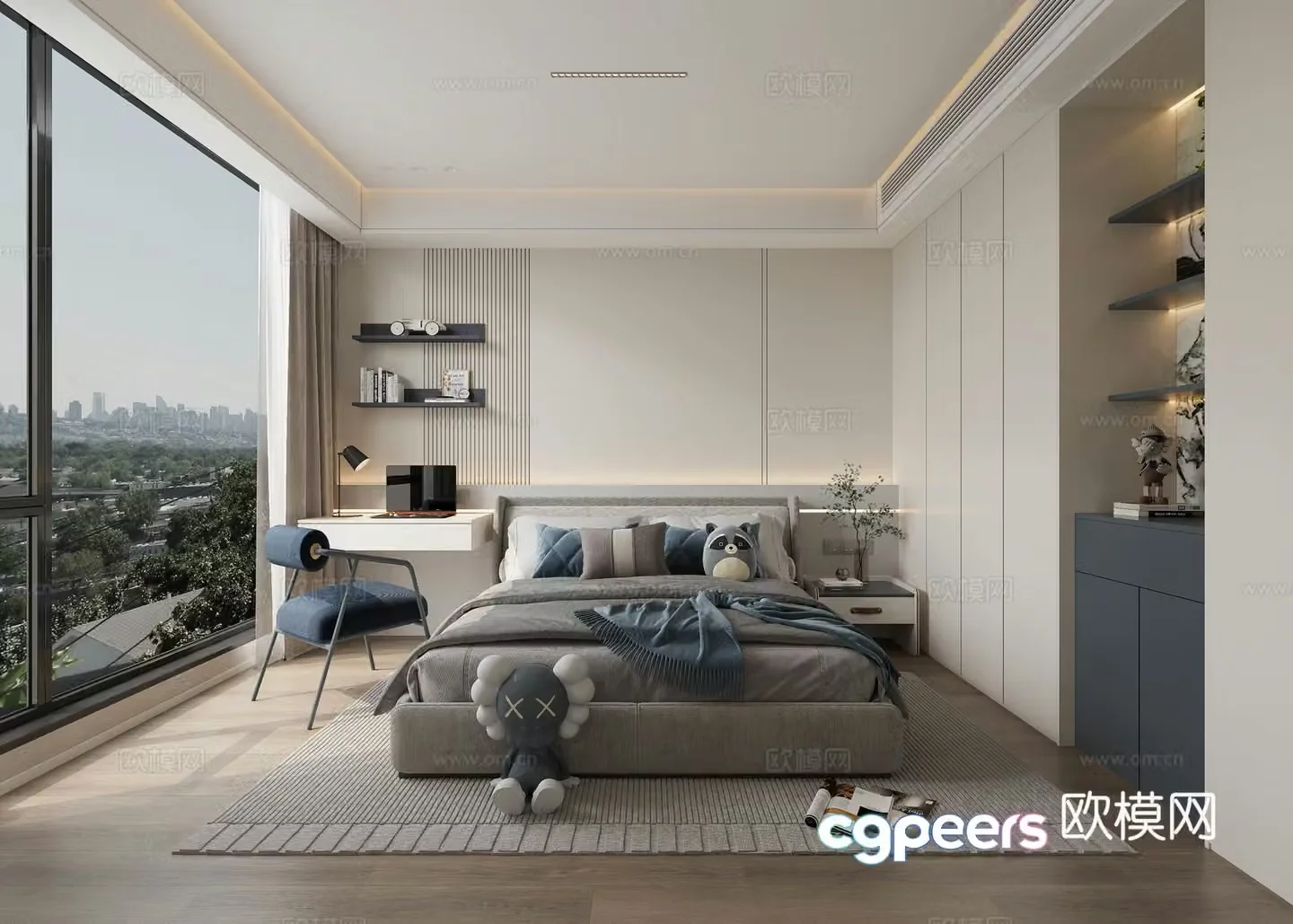 Modern boy room 3d model