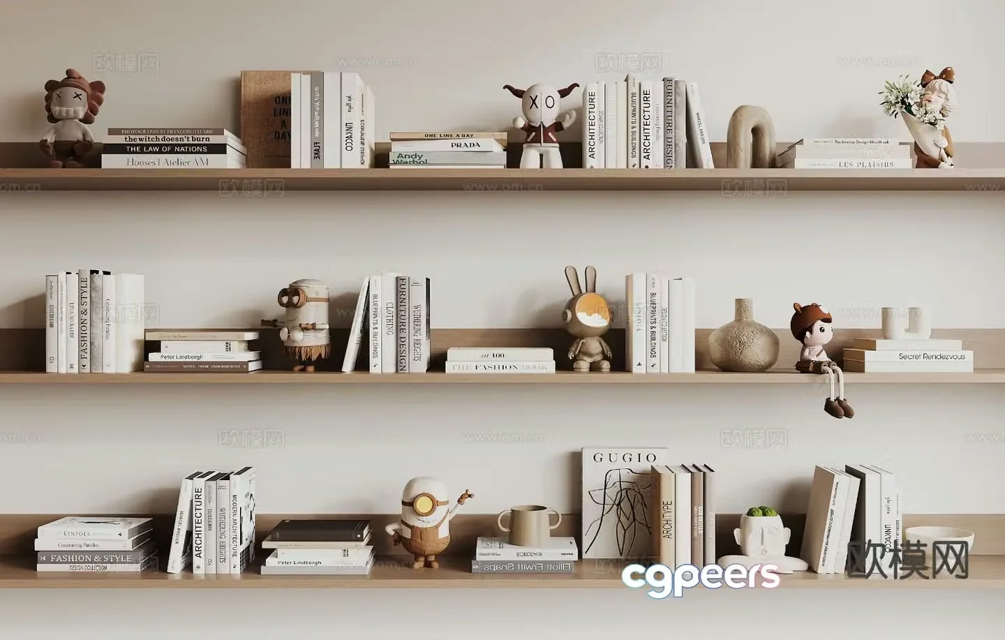 Modern book accessories ornaments books 3d model