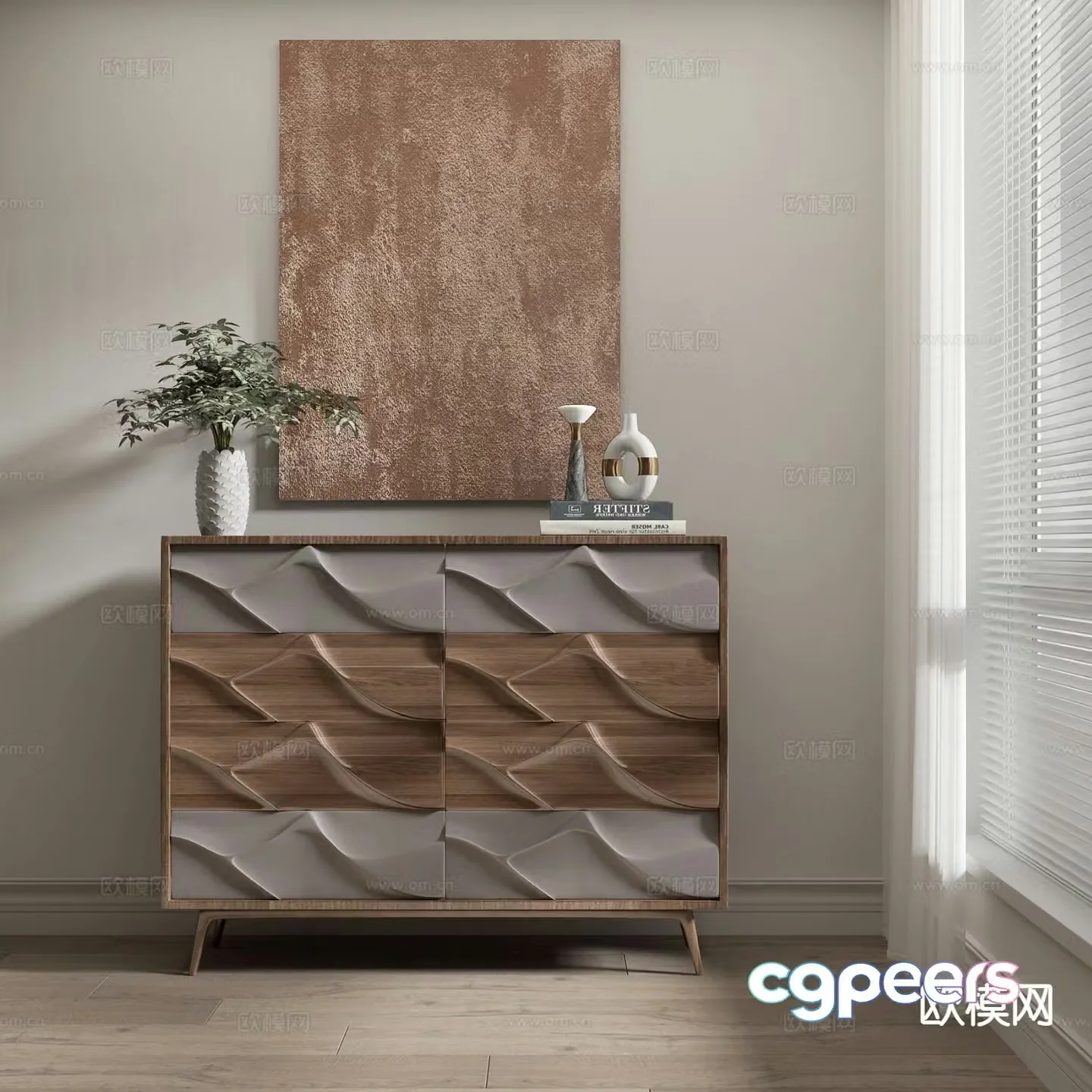 Modern cabinet chest of drawers entrance cabinet 3d model
