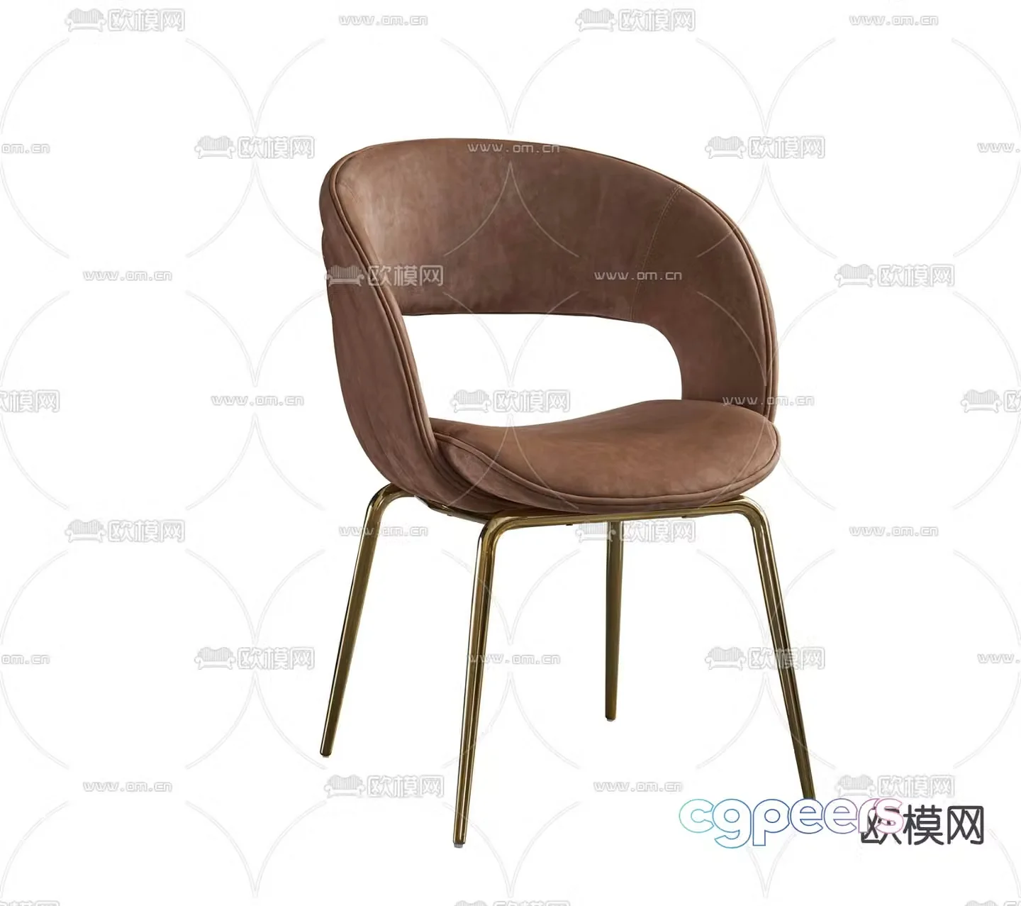 Light luxury chair dining chair 3d model