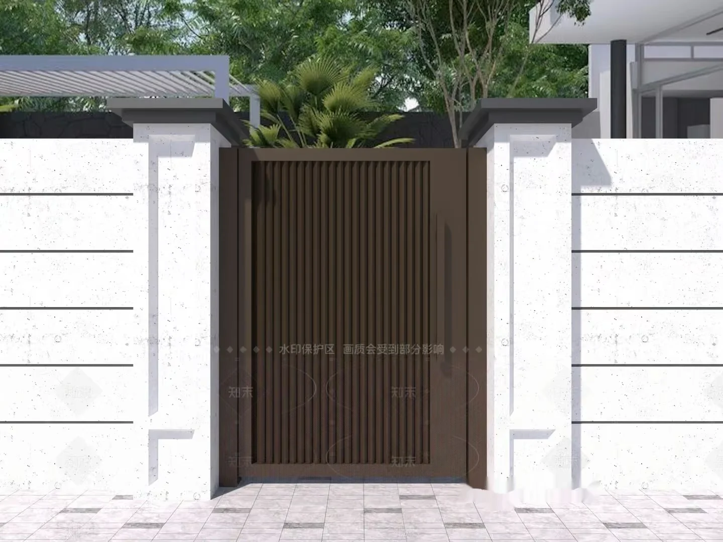 Modern Metal Gate 3D Model – 16240 – VRAY Render