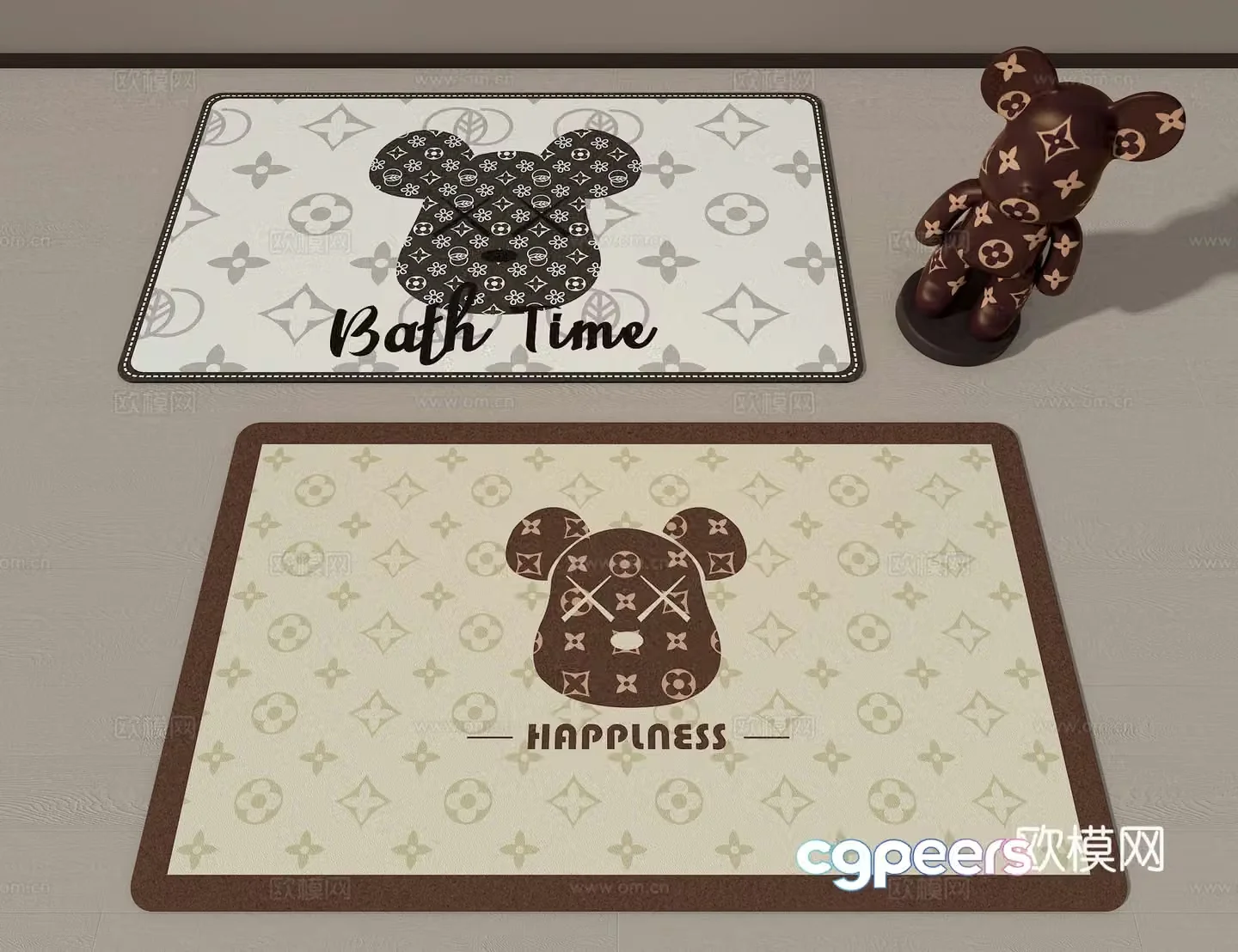 Light luxury carpet Violent bear carpet Children’s carpet 3d model