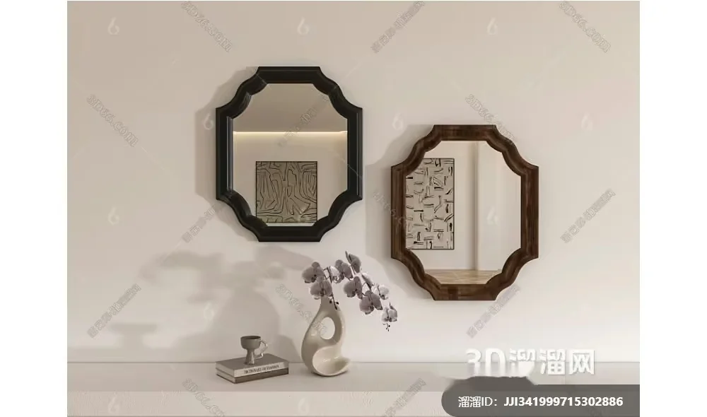 Modern Decorative Wall Mirrors 3D Model – 12049 – VRAY Render