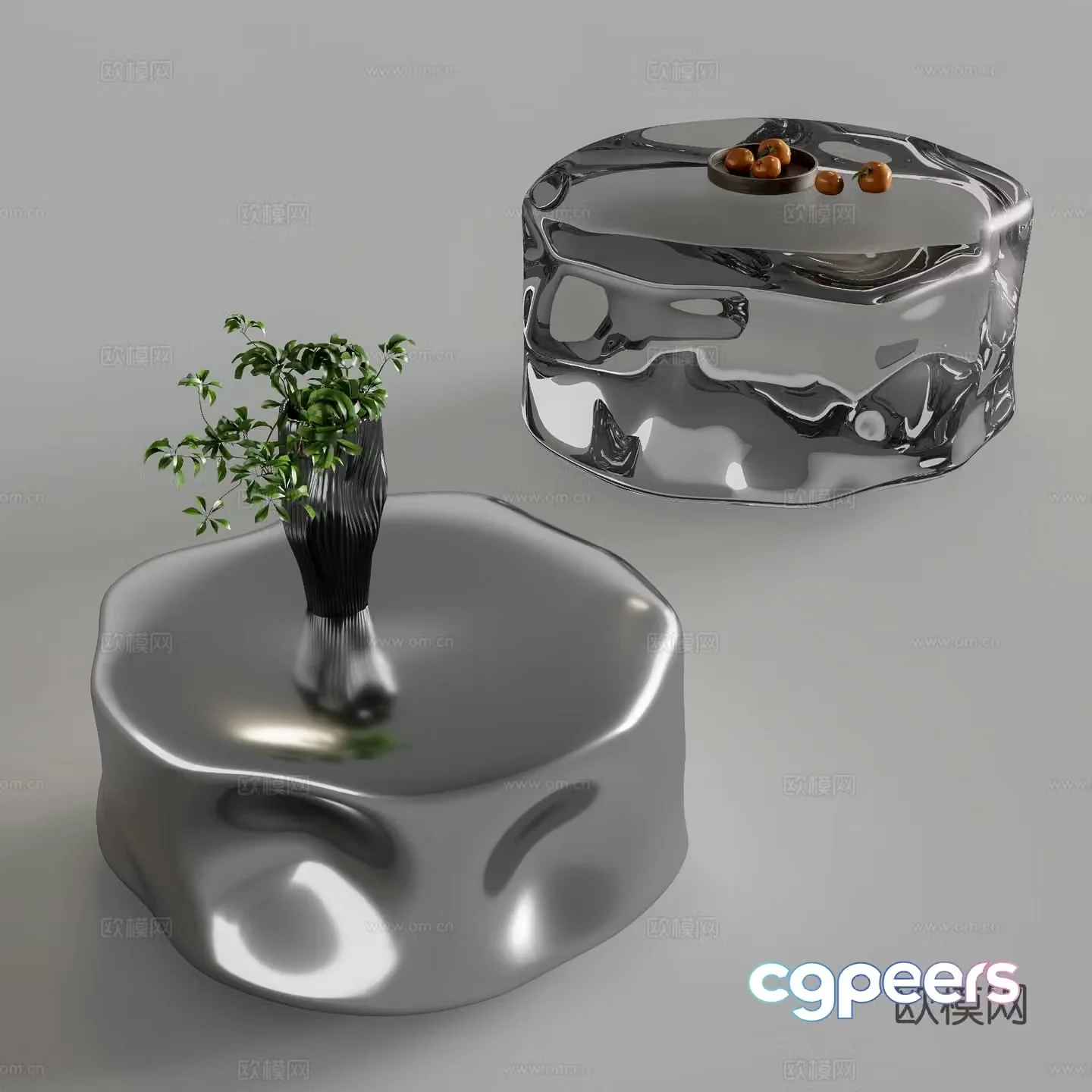 Special shaped coffee table metal coffee table 3d model
